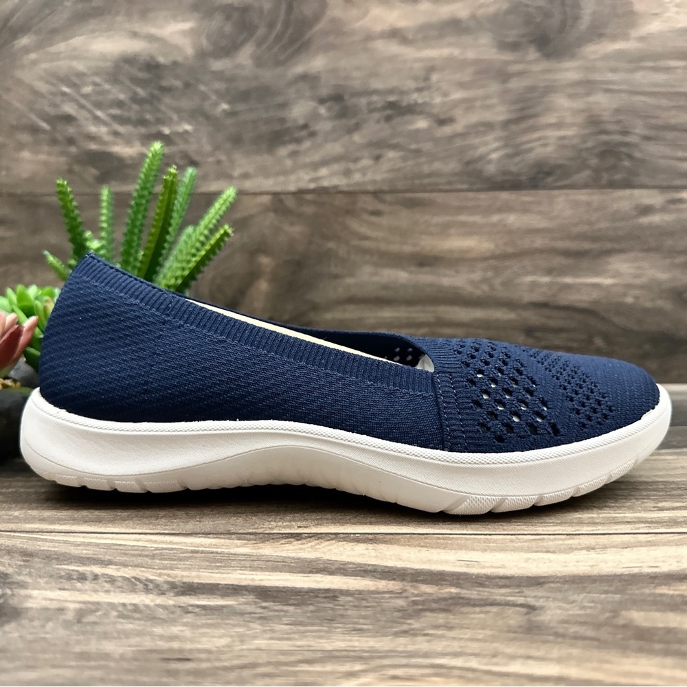 NIB Clarks Cloudsteppers 8W WIDE Adella Moon Knit Slip On Shoes Loafers Flats - Picture 6 of 13